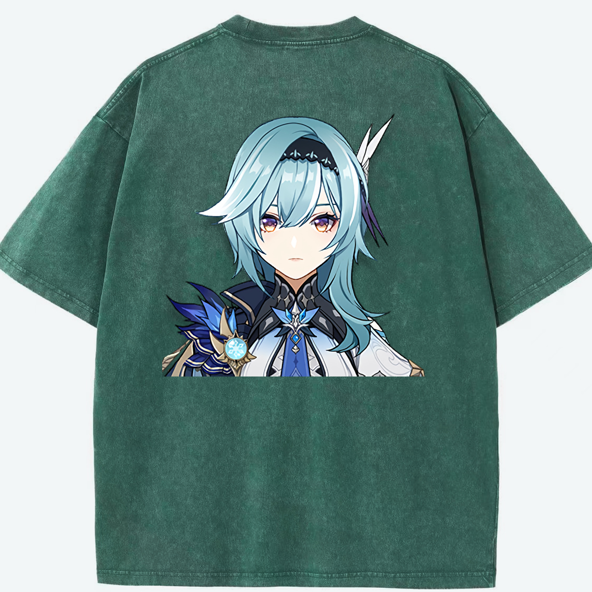 げんし神 优菈 ゆうら genshin Yūra 綿100% ヴィンテージ風 半袖Tシャツ（背面プリント）
